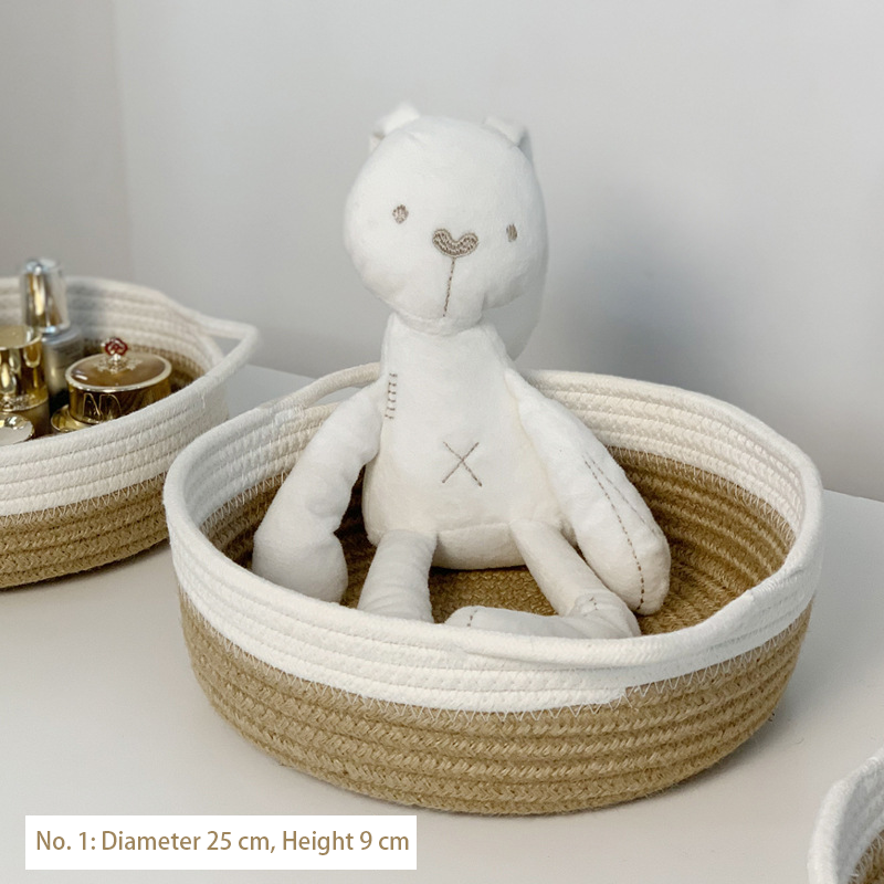 Cotton Rope Storage Basket - Jewelry Box, Cosmetic Organizer, Desktop Storage for Keys & Remotes