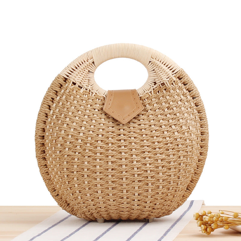 Cute rattan bag paper rope woven women's bag casual bag