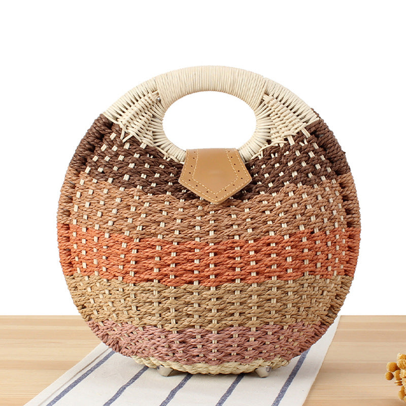 Cute rattan bag paper rope woven women's bag casual bag