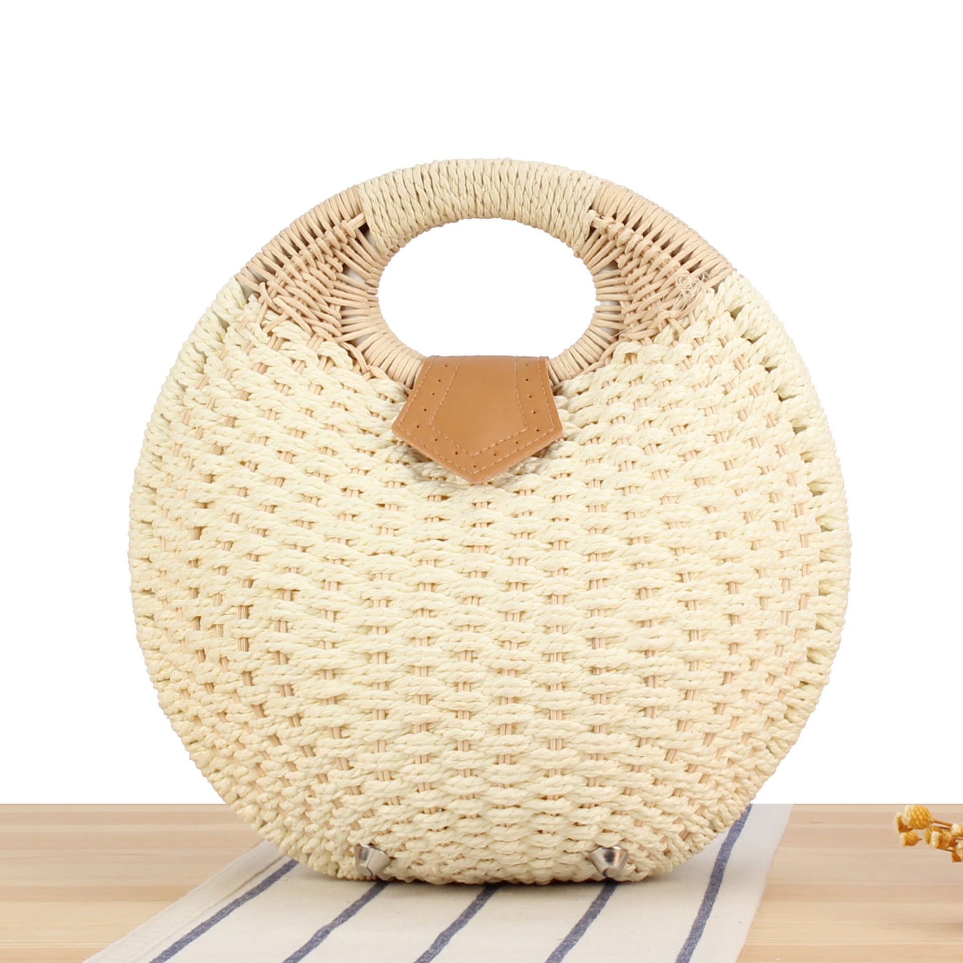 Cute rattan bag paper rope woven women's bag casual bag