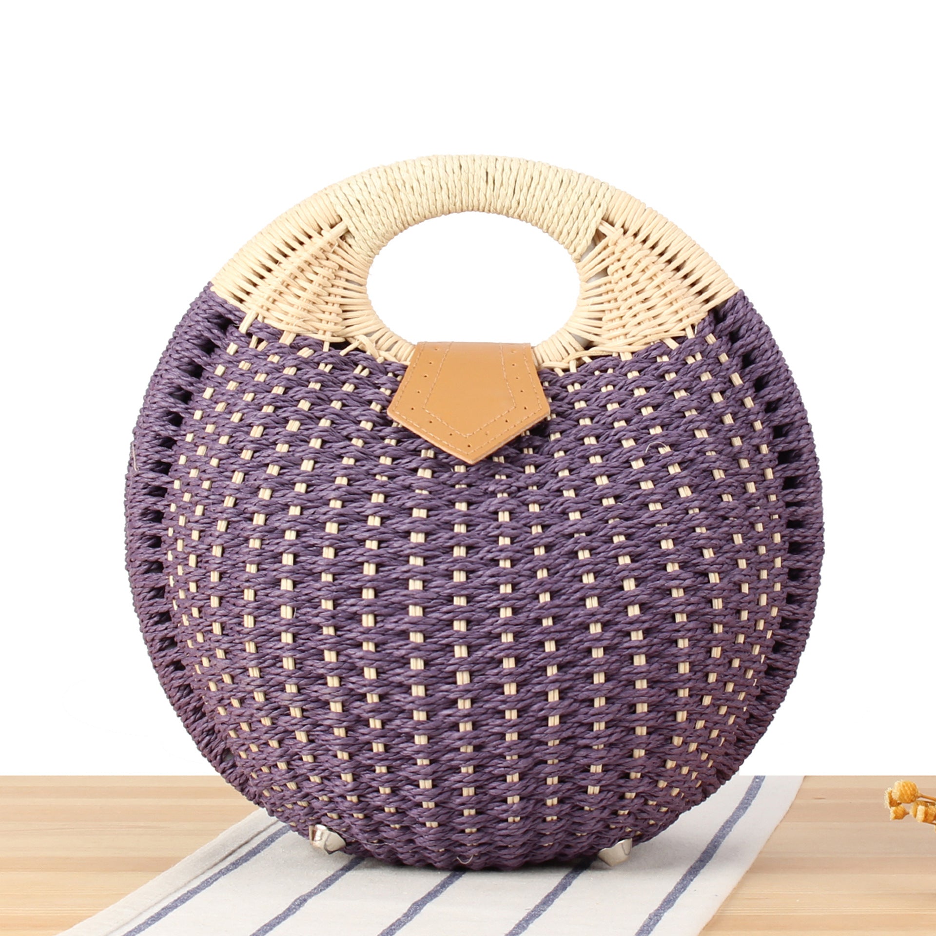 Cute rattan bag paper rope woven women's bag casual bag