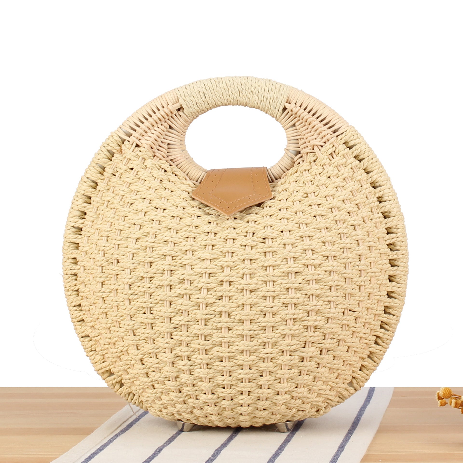 Cute rattan bag paper rope woven women's bag casual bag