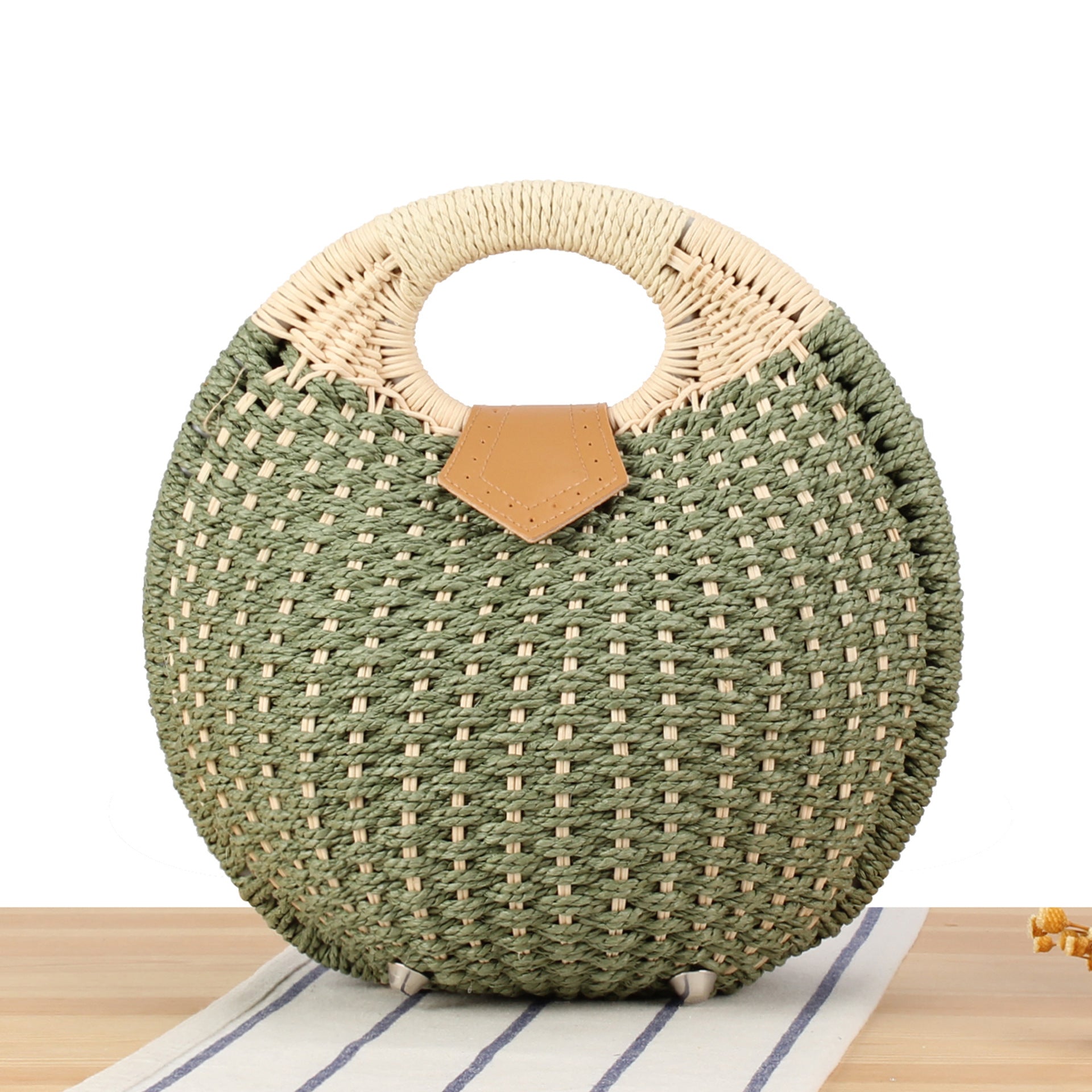 Cute rattan bag paper rope woven women's bag casual bag