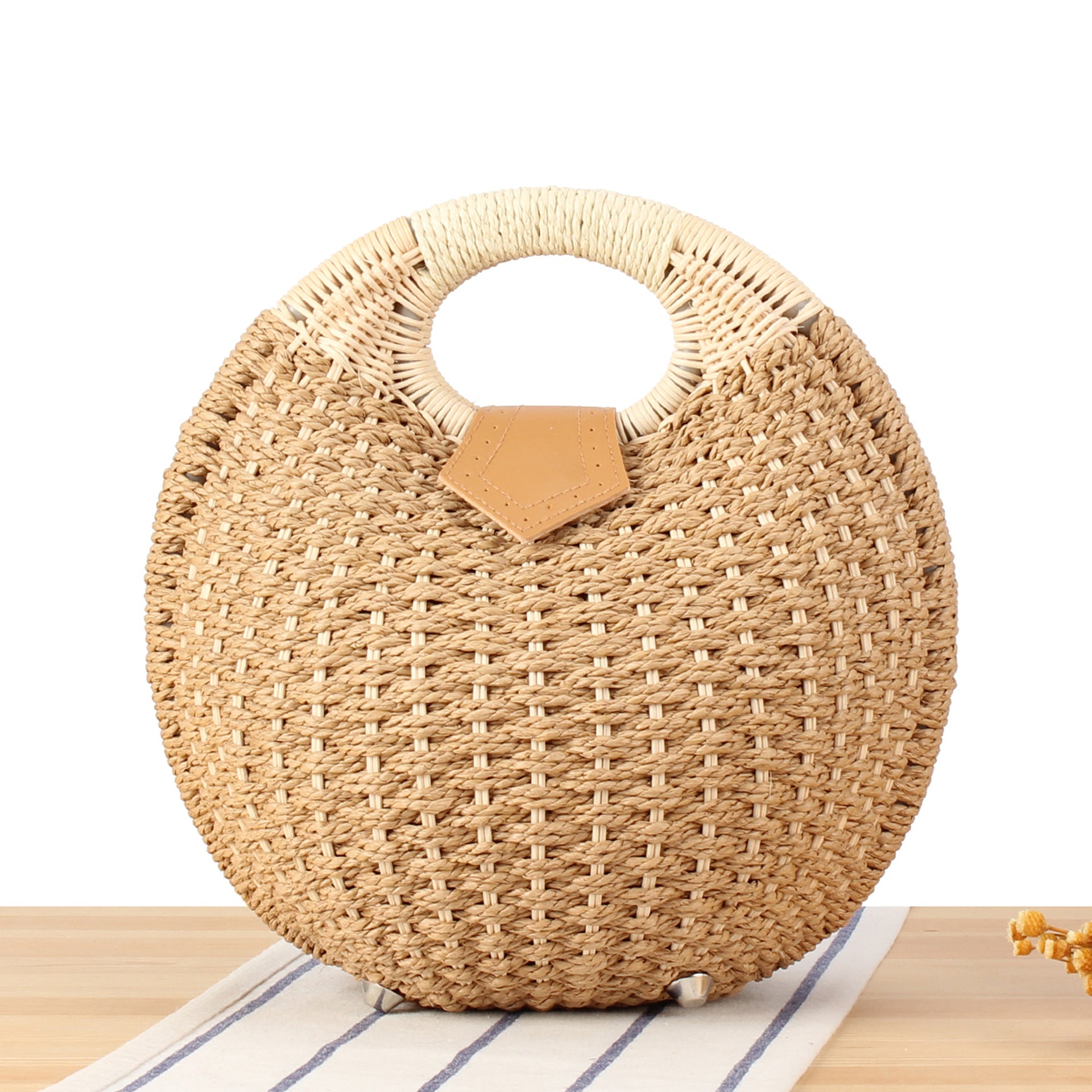 Cute rattan bag paper rope woven women's bag casual bag