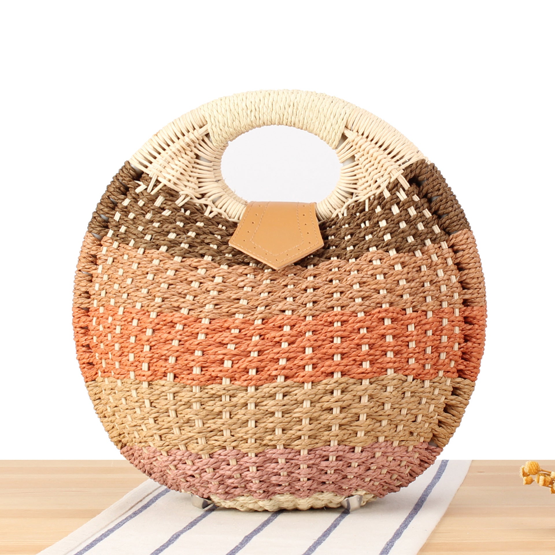 Cute rattan bag paper rope woven women's bag casual bag