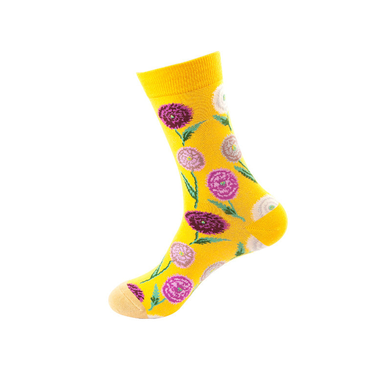 Colorful Mid-Tube Socks for Men & Women | Trendy Cotton Crew Socks