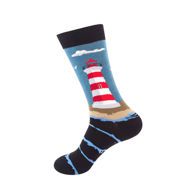 Colorful Mid-Tube Socks for Men & Women | Trendy Cotton Crew Socks