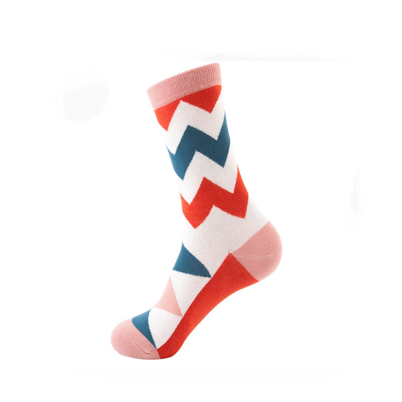 Colorful Mid-Tube Socks for Men & Women | Trendy Cotton Crew Socks