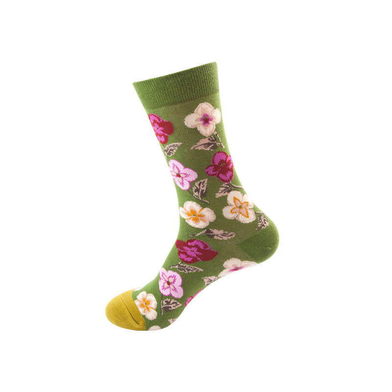 Colorful Mid-Tube Socks for Men & Women | Trendy Cotton Crew Socks