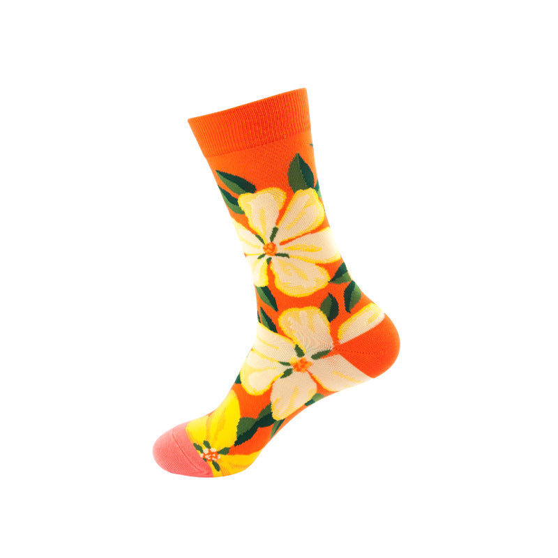 Colorful Mid-Tube Socks for Men & Women | Trendy Cotton Crew Socks