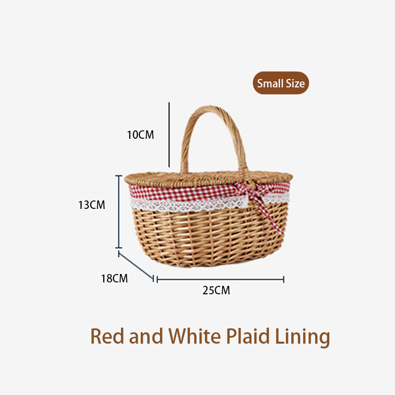 Willow Hand Basket - Hand-Woven Portable Dining & Camping Storage Basket for Spring & Autumn