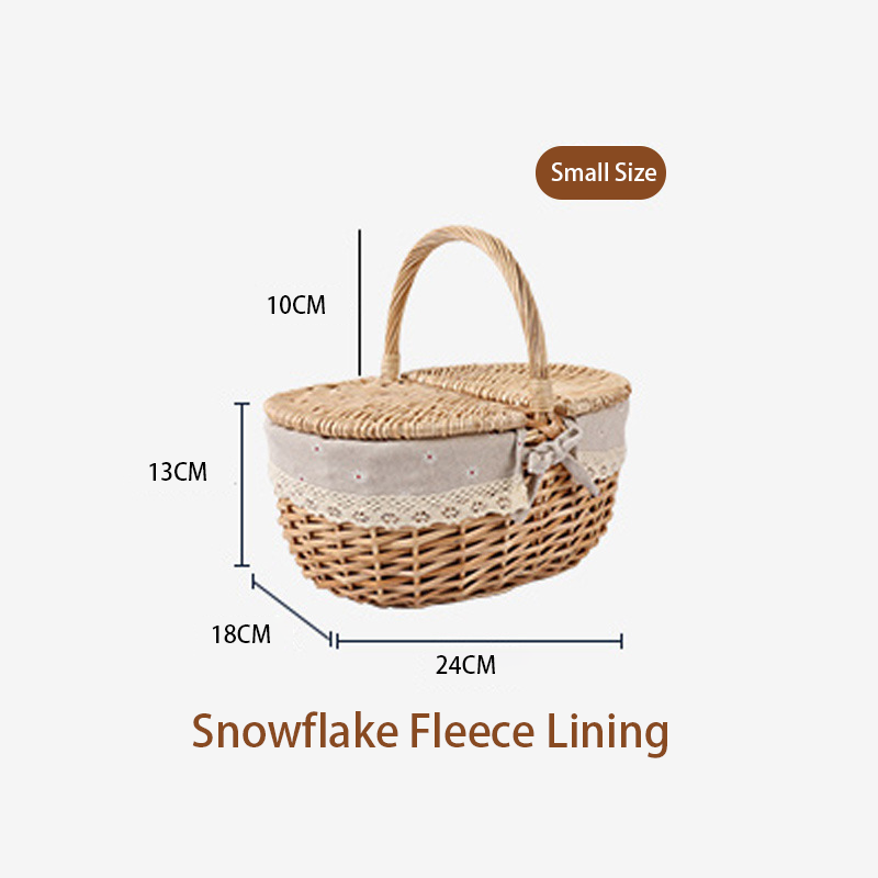 Willow Hand Basket - Hand-Woven Portable Dining & Camping Storage Basket for Spring & Autumn