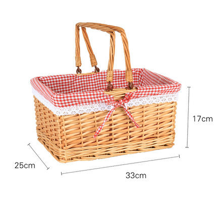 Willow Hand Basket - Hand-Woven Portable Dining & Camping Storage Basket for Spring & Autumn