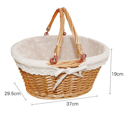 Willow Hand Basket - Hand-Woven Portable Dining & Camping Storage Basket for Spring & Autumn