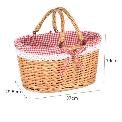 Willow Hand Basket - Hand-Woven Portable Dining & Camping Storage Basket for Spring & Autumn