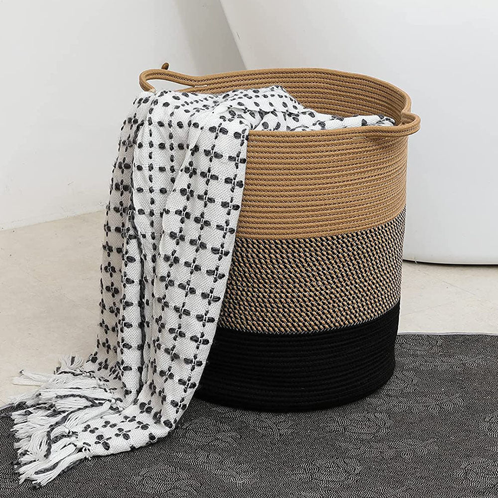 Woven Cotton Rope Storage Basket - Clothes & Dirty Laundry Organizer for Foreign Trade Supply