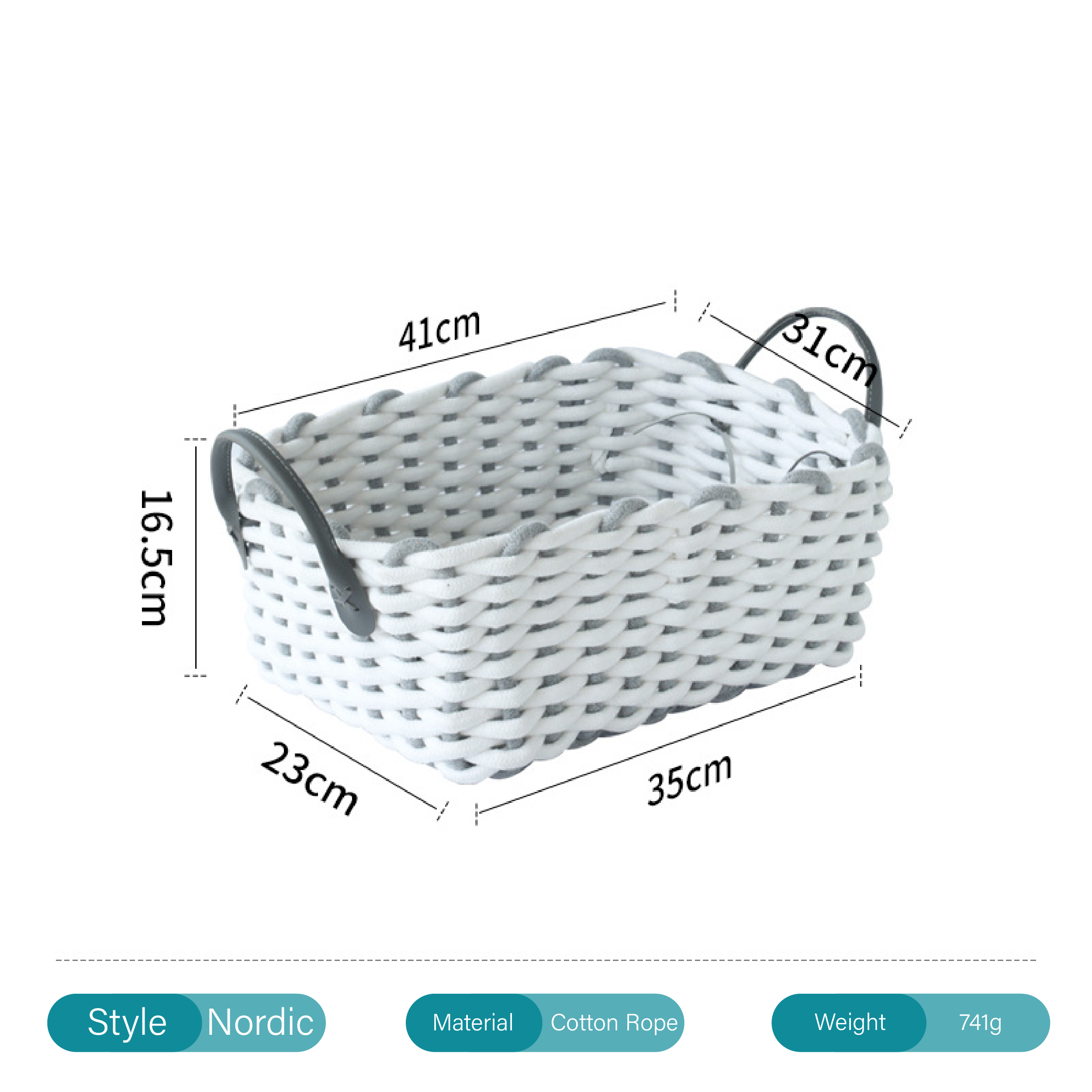Cotton Rope Woven Storage Basket - Desktop Organizer for Snacks, Keys, Underwear & Sundries
