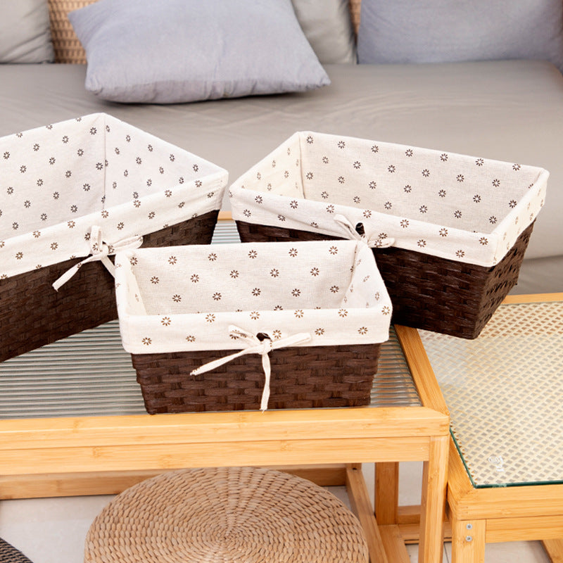 Enlarged Paper Rope Woven Storage Basket - Hollow Organizer for Toys, Cosmetics, Keys & More
