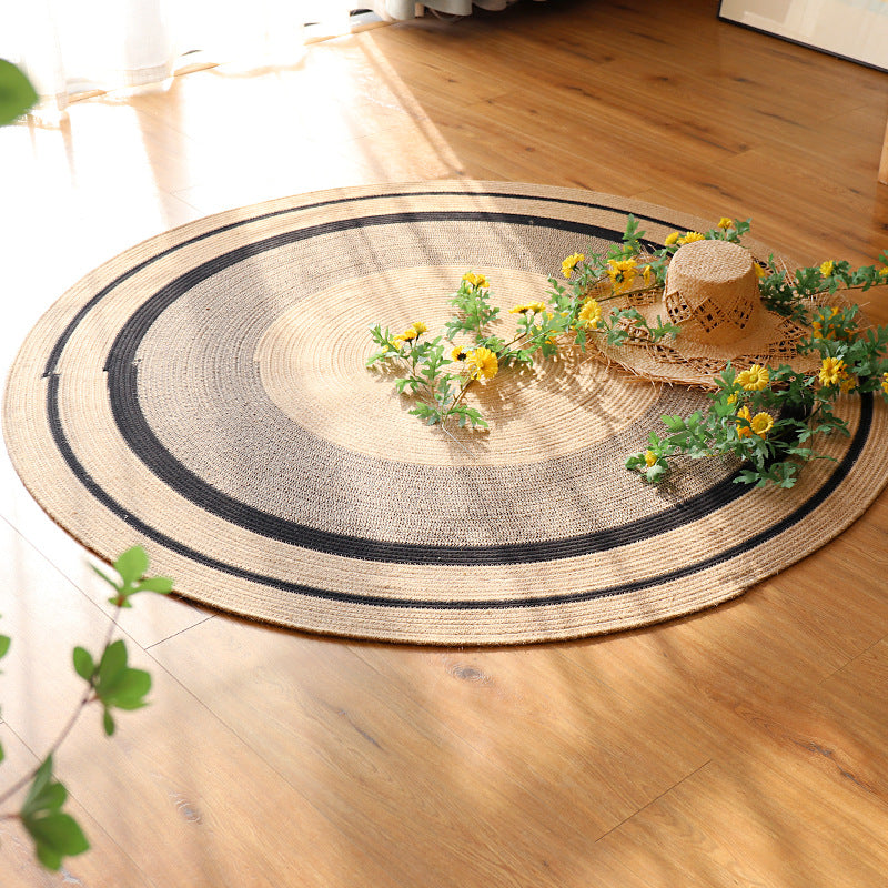 Hand-Woven Jute Carpet - Round Floor Mat for Living Room, Bedroom & Coffee Table Décor