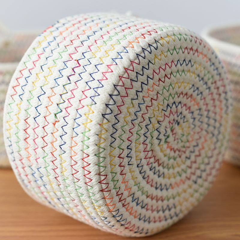 Woven Desktop Storage Basket - Organizer for Stationery, Remote Control, Keys, Snacks & Toys