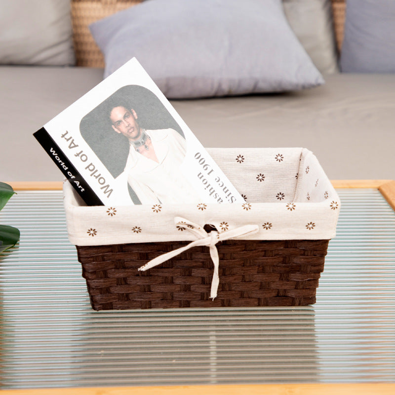Enlarged Paper Rope Woven Storage Basket - Hollow Organizer for Toys, Cosmetics, Keys & More
