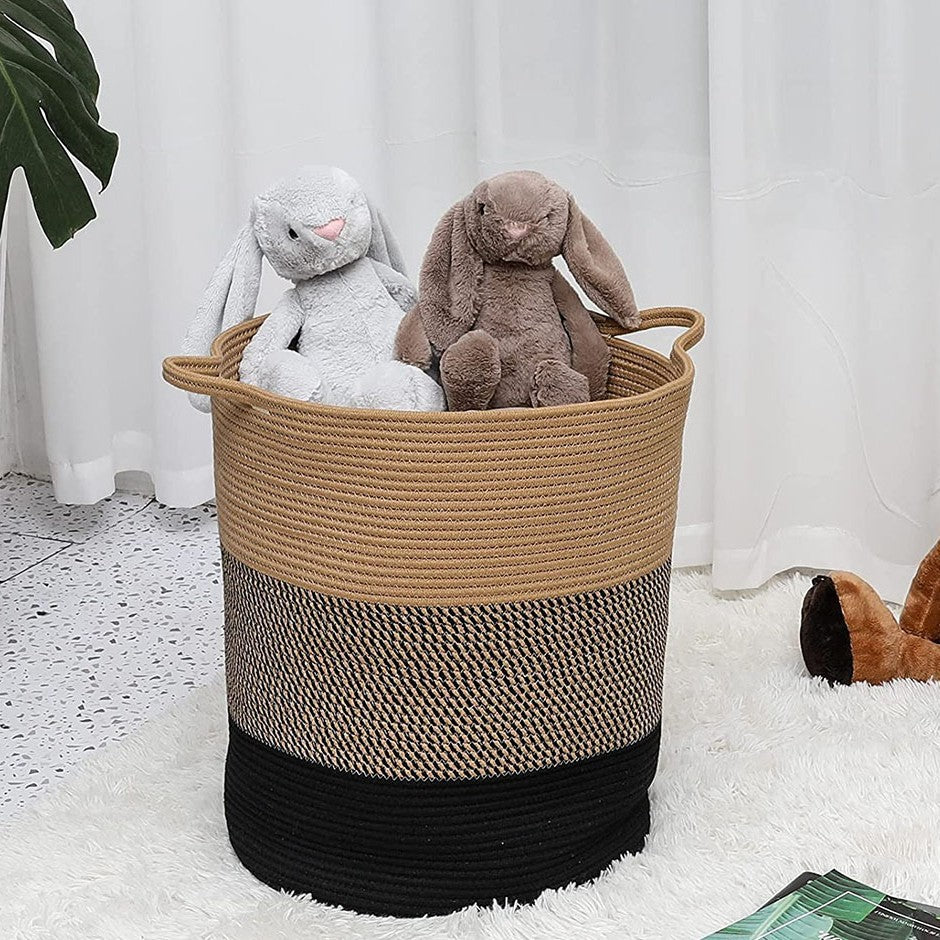 Woven Cotton Rope Storage Basket - Clothes & Dirty Laundry Organizer for Foreign Trade Supply