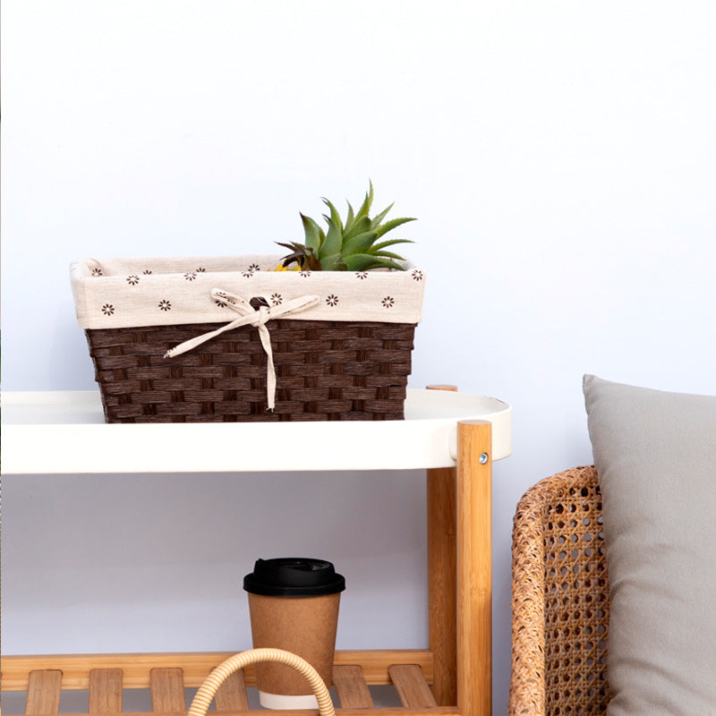 Enlarged Paper Rope Woven Storage Basket - Hollow Organizer for Toys, Cosmetics, Keys & More