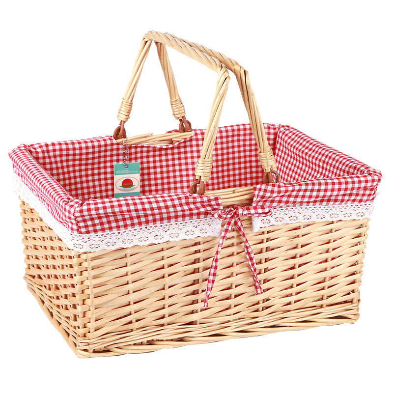Willow Hand Basket - Hand-Woven Portable Dining & Camping Storage Basket for Spring & Autumn