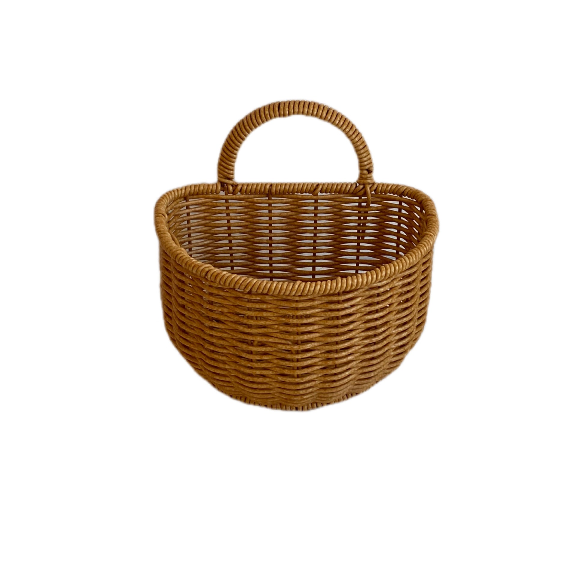 Portable Rattan Wall-Mounted Storage Basket - Small Fruit & Vegetable Woven Storage Basket