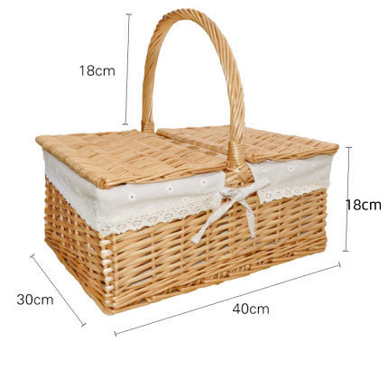 Willow Hand Basket - Hand-Woven Portable Dining & Camping Storage Basket for Spring & Autumn