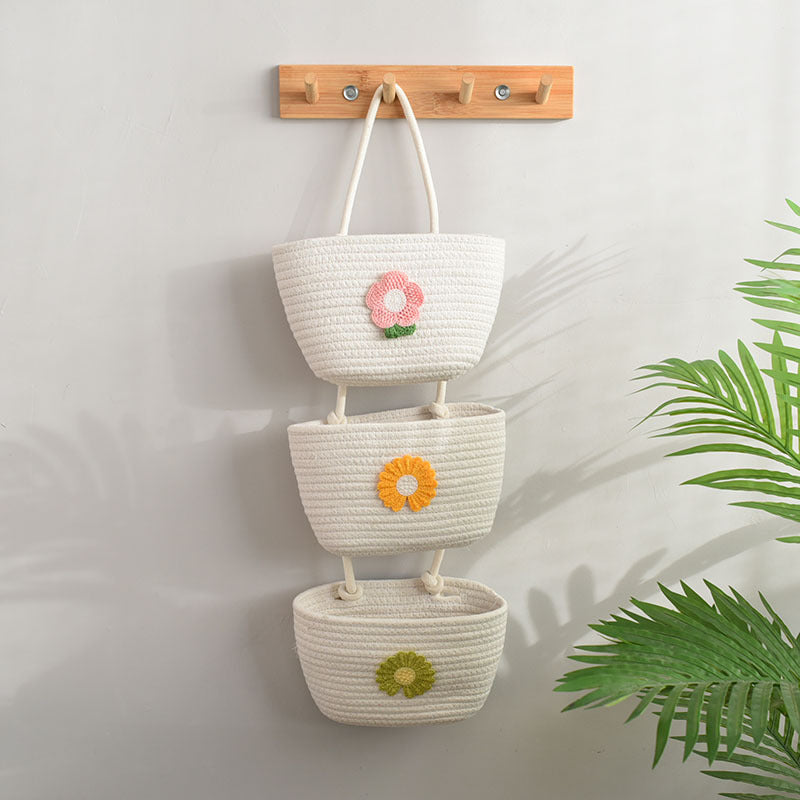Christmas Tree Three-Layer Shelf - Cute Handmade Hanging Flower Basket for Bedroom & Living Room Décor