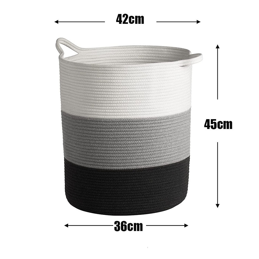 Woven Cotton Rope Storage Basket - Clothes & Dirty Laundry Organizer for Foreign Trade Supply