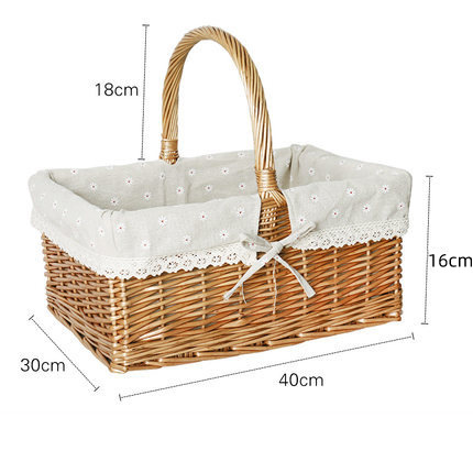 Willow Hand Basket - Hand-Woven Portable Dining & Camping Storage Basket for Spring & Autumn