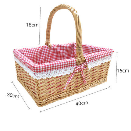 Willow Hand Basket - Hand-Woven Portable Dining & Camping Storage Basket for Spring & Autumn