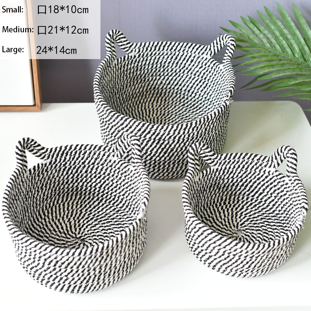 Woven Desktop Storage Basket - Organizer for Stationery, Remote Control, Keys, Snacks & Toys
