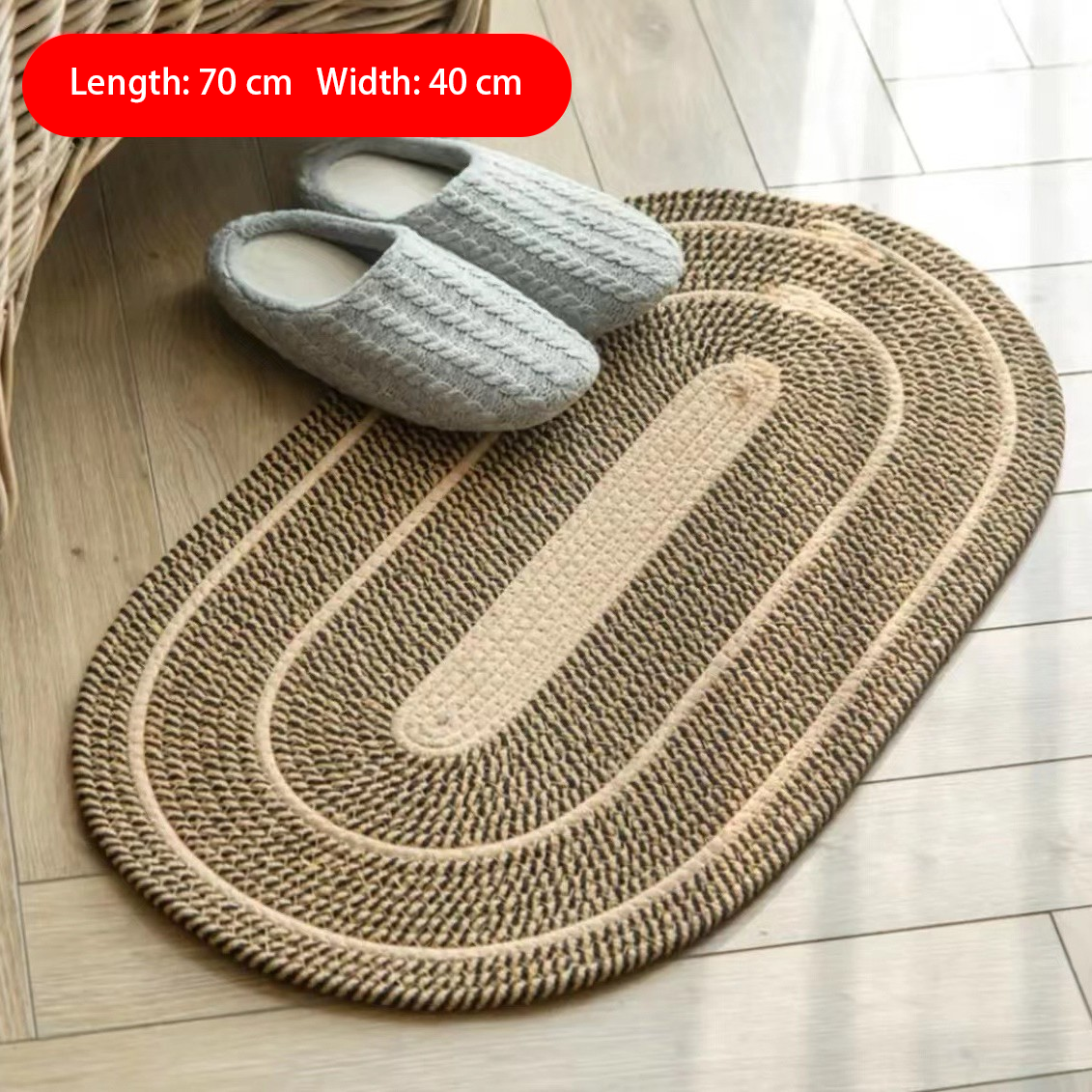Absorbent Cotton Thread Floor Mat - Non-Slip Bedroom, Bathroom, Living Room & Porch Mat