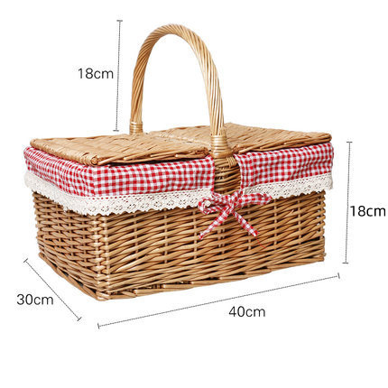 Willow Hand Basket - Hand-Woven Portable Dining & Camping Storage Basket for Spring & Autumn