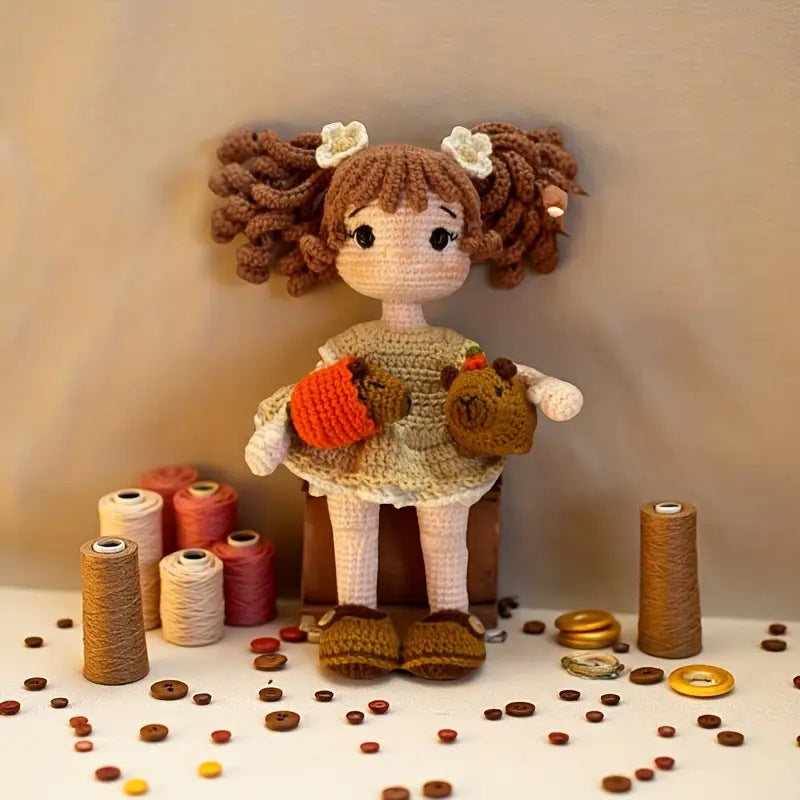 Handmade Crochet Knitted Dolls – Cute Wool Plush Ornaments for Home & Gifts
