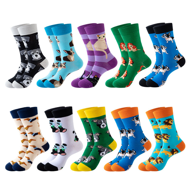 Trendy Mid-Calf Cotton Socks | Unisex Crew Socks | Fall Winter Fashion Socks