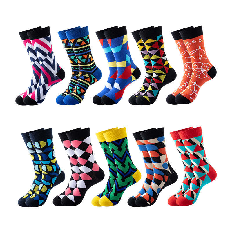 Trendy Mid-Calf Cotton Socks | Unisex Crew Socks | Fall Winter Fashion Socks