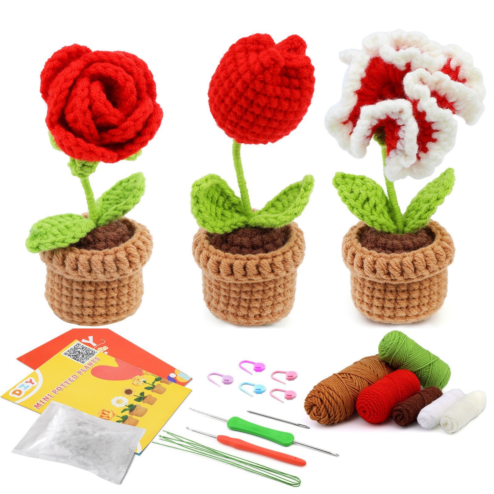 DIY Crochet Doll Kit – Knitting Plush Doll Material Package Set for Beginners