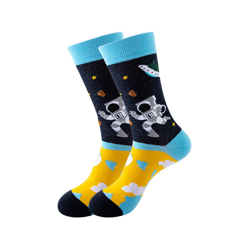 Trendy Mid-Calf Cotton Socks | Unisex Crew Socks | Fall Winter Fashion Socks