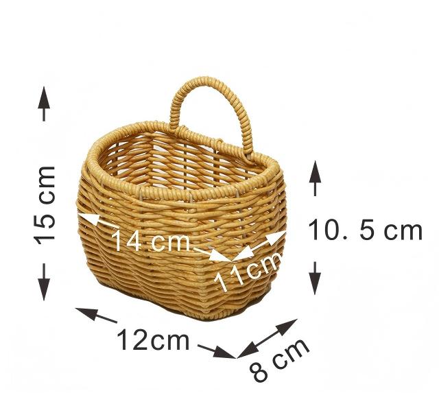 Imitation Rattan Kitchen Wall Hanging Basket for Living Room & Bedroom Decor