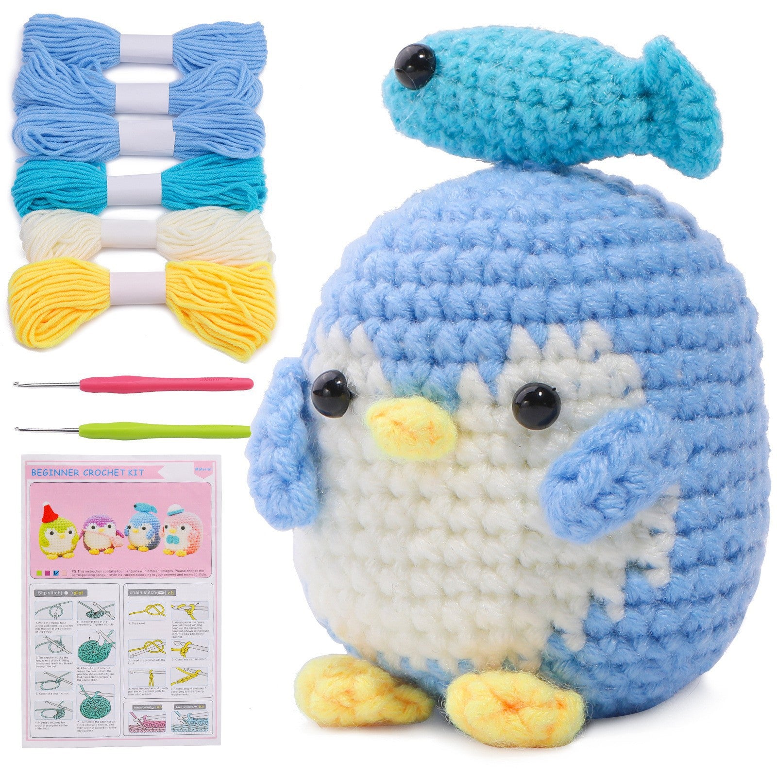DIY Crochet Doll Kit – Knitting Plush Doll Material Package Set for Beginners