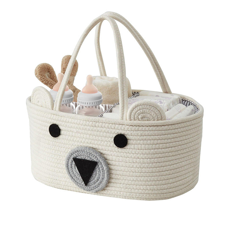 Portable Cotton Rope Woven Storage Basket - Removable Dry & Wet Separation