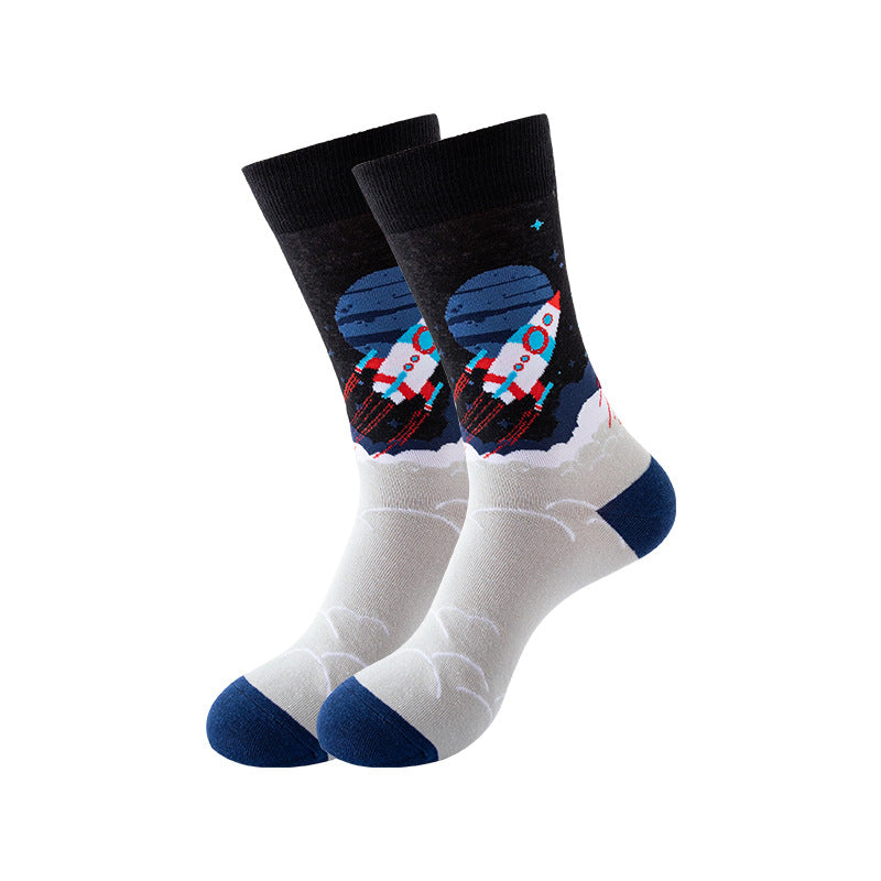 Trendy Mid-Calf Cotton Socks | Unisex Crew Socks | Fall Winter Fashion Socks