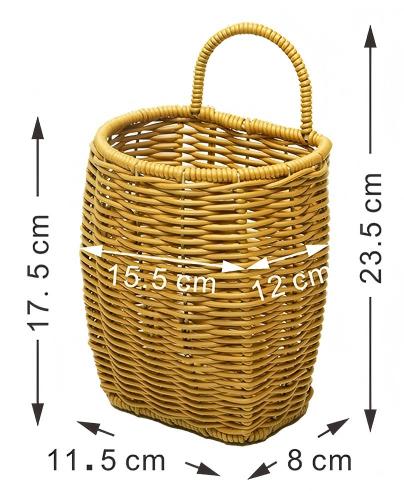 Imitation Rattan Kitchen Wall Hanging Basket for Living Room & Bedroom Decor