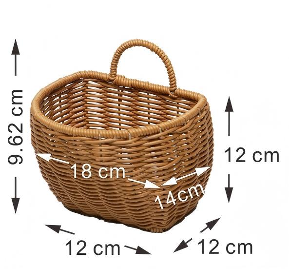 Imitation Rattan Kitchen Wall Hanging Basket for Living Room & Bedroom Decor