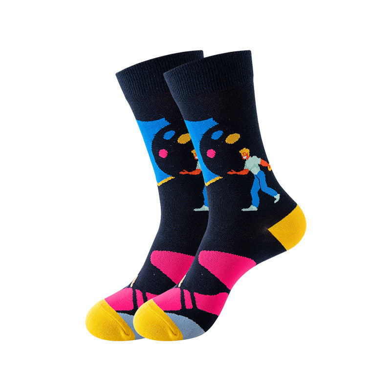 Trendy Mid-Calf Cotton Socks | Unisex Crew Socks | Fall Winter Fashion Socks
