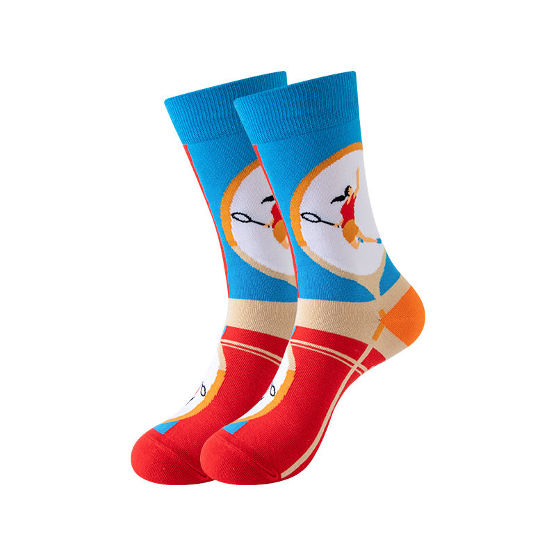 Trendy Mid-Calf Cotton Socks | Unisex Crew Socks | Fall Winter Fashion Socks